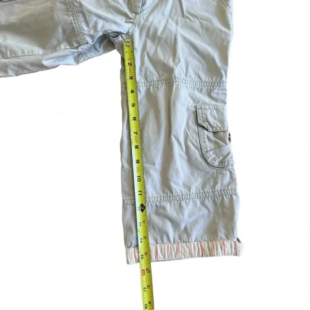 Y2K Gymboree Cargo Pants Beige Adjustable Waist Pockets Girls size 9